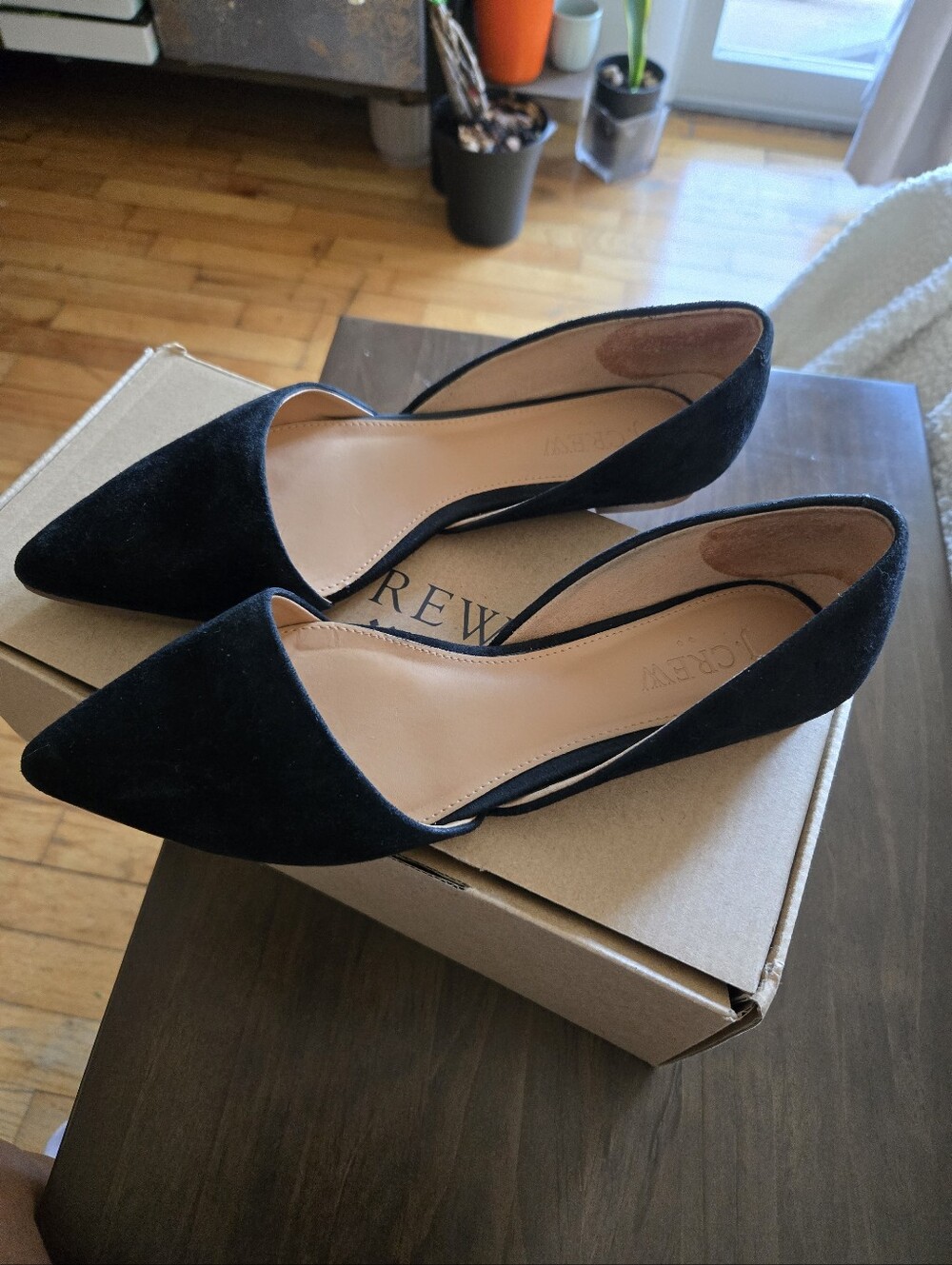 J. Crew Black Suede Pointed D'Orsay Flats - Picture 4 of 4